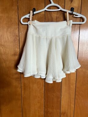 Forever 21 Cream Flowy Mini Skirt